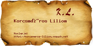 Korcsmáros Liliom névjegykártya